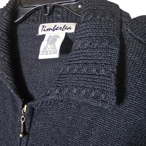 NWT Vintage Timberlea Full Zip Ramie Knit Forest Animal Embroidered Size Large - Picture 2 of 7